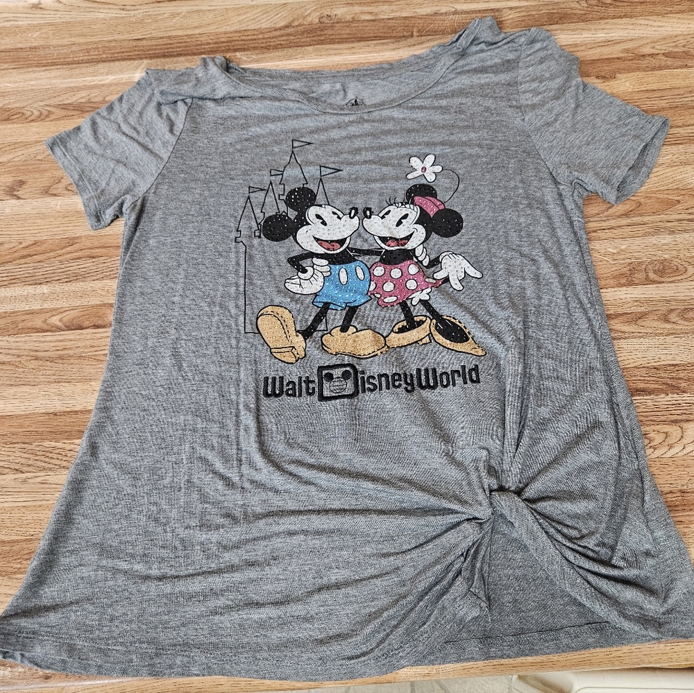Disney Parks Gray Twisted Women's Top Size L